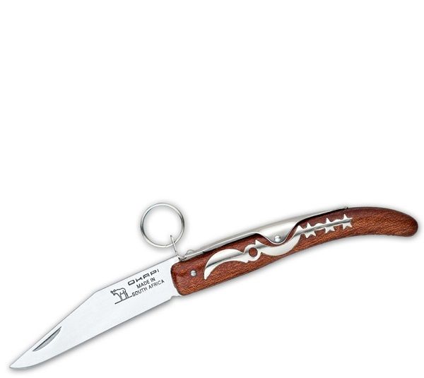 A classic folder with a back lock locking mechanism, Dark Pakkawood Wood Scales, 420 Stainless Steel blade and bolster.