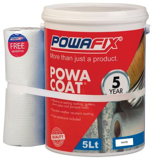 Powafix Powa Coat Waterproofer combines the waterproof properties of bitumen with the durable, UV resistance of an acrylic resin, this weather resistance product will seal and protect surfaces and is backed by a 5 year quality guarantee.