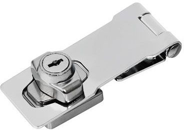 Hasp Lock 102mm Mild Steel Chrome Steel Chrome Plated Includes Screws & 2 Keys.