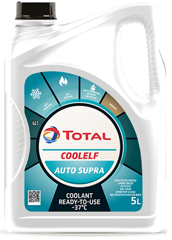 Approved by most OEMS. Excellent protection against corrosion, erosion, and cavitation, for aluminium water pumps. Heat transfer remains optimised: fully organic additives allow avoiding any formation of deposits and leave surfaces clean. The additives in COOLELF AUTO SUPRA -37�C give to the coolant: Chemical neutrality (pH 7-8.5). A reserve of alkalinity to neutralise the acids resulting from the combustion gases. Resistance to foaming (mainly instability of the foam that might form). Compatibility with hard water (maximum 40�F). No silicates, phosphates, chromates, nitrites or boron contains. Approved by most OEMS. Excellent protection against corrosion, erosion, and cavitation, for aluminium water pumps. Heat transfer remains optimised: fully organic additives allow avoiding any formation of deposits and leave surfaces clean. The additives in COOLELF AUTO SUPRA -37�C give to the coolant: Chemical neutrality (pH 7-8.5).