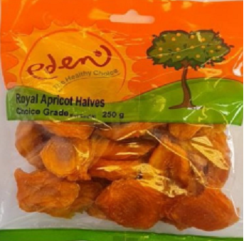 South African apricots, dried and cut in half.