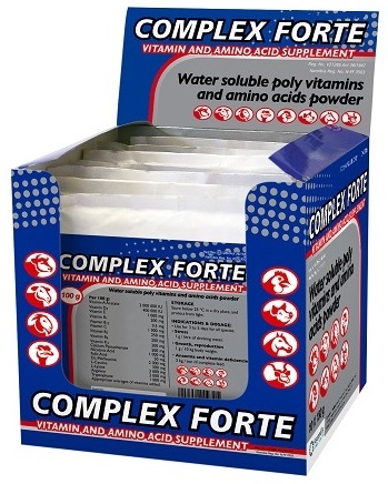 Water soluble poly vitamins and amino acid powder.