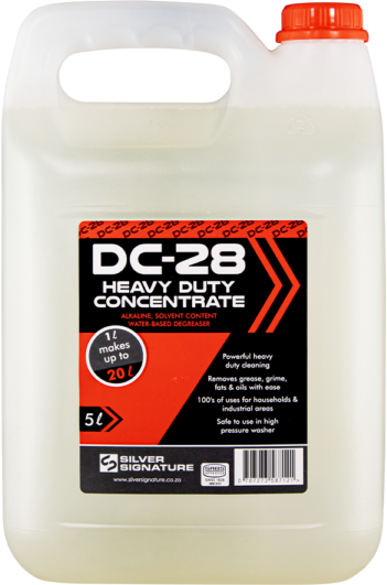 DC28 is an alkaline, solvent content water-based degreaser, designed for all industries where heavy-duty cleaning is needed. The product has been formulated to cut through heavy oil, grease & amp; other carbonaceous deposits from concrete, steel and other surfaces to allow quick efficient.
