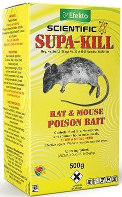 A highly active Anticoagulant ready to use grain bait for the control of rats and mice.