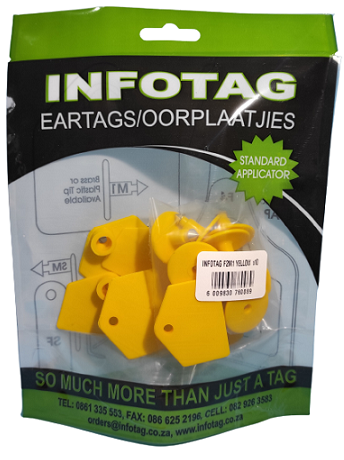 Plastic ear tags with copper point.