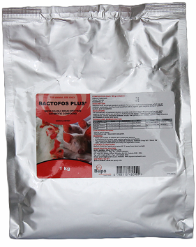 Bactofos Plus is a broad spectrum antibiotic that contains Fosfomycin and tylosis, that is active against gram negative and gram positive bacteria and mycoplasma. It can be used for the treatment of bacterial infections in poultry and swine caused by gram-positive and gram-negative bacteria which are sensitive to Fosfomycin and Tylosis. These include mycoplasmas, colibacillosis, chronic respiratory disease, coryza, fowl typhoid, avian cholera, listeria, staph infections and diseases in poultry and swine. ADMINISTRATION AND DOSAGE: Small operations: Mix 1g per 1lt of drinking water or 1 heaped teaspoon per 5lt of drinking water. Large operations: Mix 160mg per kg live mass in drinking water. Administer orally by mixing with drinking water for 3  5 consecutive days or as instructed by attending veterinarian.