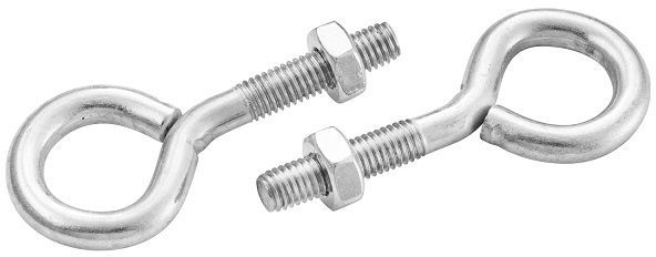 Bolt eye 8 x 150mm mild steel & electro galvanised.