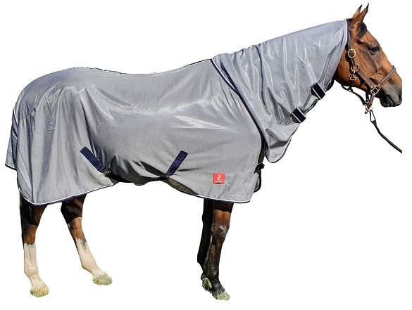 Maximum protection against allergies, flies, midges and insect bites. Helps to prevent Horse Sickness and bleaching of horse's coat. Adjustable front buckle closures. Shoulder pleats for freedom of movement. Cross over straps to keep the sheet in place. Large tail flap and neck cover for maximum coverage / Cob / 135cm / 15-16HL / Horse / 145cm / 16-17HXL / Big Horse / 155cm - 17HSoft mesh protection to keep out biting insects whilst remaining comfortable for the horse.