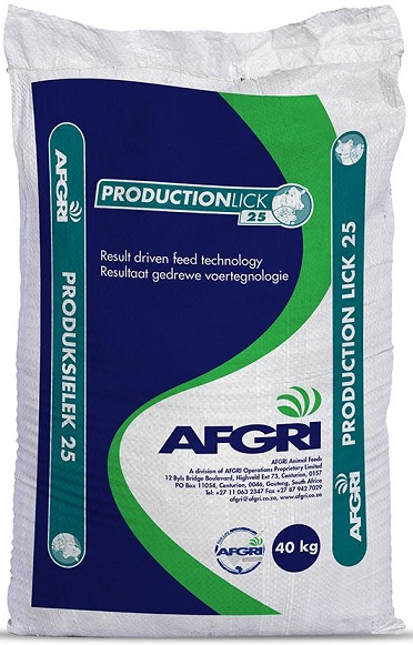 Ready-mix 25% protein production lick for cattle & sheep.
