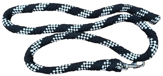 Soft, thick braided rope lead that is soft on your hands. Strong trigger hook 2m long. Assorted colours.