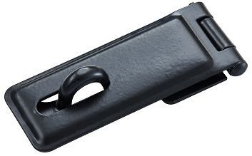 Hasp & staple 89mm black Japaned finish & incl screws.