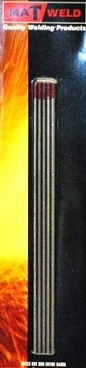 Tungsten electrodes red 2% thoriated for mild steel and stainless steel.