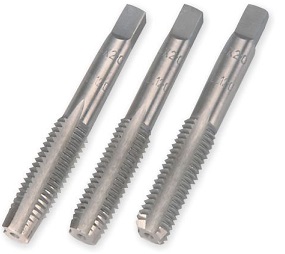 Taps are used for cutting internal threads in predetermined holes.