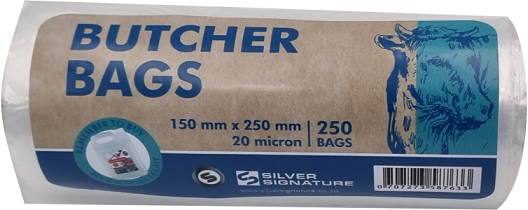 Butcher bags 150mm x 250mm x 20mic.