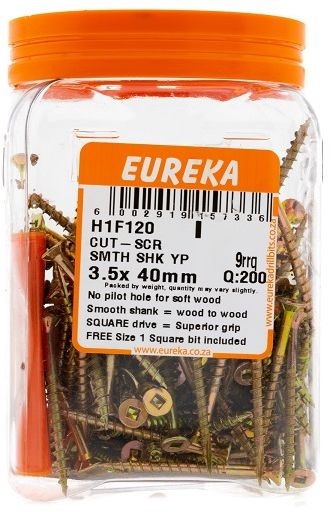 The Cut-Screw Smooth Shank is ideal for joining wood to wood (hard and soft).