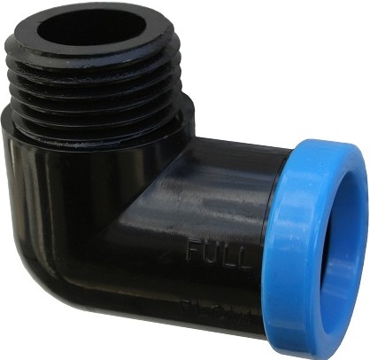 Full Flow® compression fittings are the industry standard for easy, trouble free and leak-proof connections. They are simple and efficient to use. Just push the pipe into the fitting until it hits the pipe stop inside. Full Flow® compression fittings are manufactured from engineering grade ABS material for toughness and strength and are made to fit SABS spec class 3 polypipe (LDPE). They are available in 4 sizes: 13mm, 15mm, 20mm and 25mm. All Full Flow® fittings have colour coded rings to easily identify their size and like all Microjet® products have their name proudly emblazoned on their bodies. This fitting is used for connecting a polypipe to a B.S.P. threaded pipe or fitting. If it Doesn't say Full Flow®  Then it isn't.