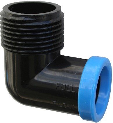 Full Flow® compression fittings are the industry standard for easy, trouble free and leak-proof connections. They are simple and efficient to use. Just push the pipe into the fitting until it hits the pipe stop inside. Full Flow® compression fittings are manufactured from engineering grade ABS material for toughness and strength and are made to fit SABS spec class 3 polypipe (LDPE). They are available in 4 sizes: 13mm, 15mm, 20mm and 25mm. All Full Flow® fittings have colour coded rings to easily identify their size and like all Microjet® products have their name proudly emblazoned on their bodies. This fitting is used for connecting a polypipe to a B.S.P. threaded pipe or fitting. If it Doesn't say Full Flow®  Then it isn't.