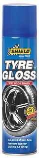 Cleans and Shines Tyres.