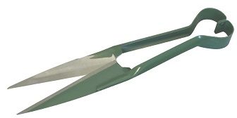 Handy sheep shears for trimming garden bed edges and weeds. Carbon steel blades with a spring steel handle.