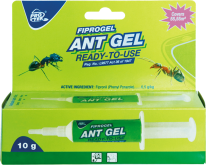 Ready-to-use gel bait. Controls black, common, sugar and garden ants. Can be used inside and outside. Domestic premises and storage and preparation areas such as kitchens. Safer formulation, green band.