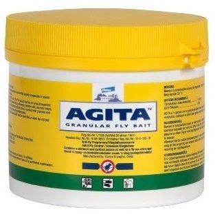 Ready to use dry bait insecticide for flies in dairies or other farm buildings.