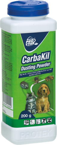 A residual contact and stomach dusting powder insecticide. Controls caterpillars and crickets on lawns, red mites and tampans in buildings, lice on birds as well as ticks and fleas on dogs and cats. Convenient, ready to use.