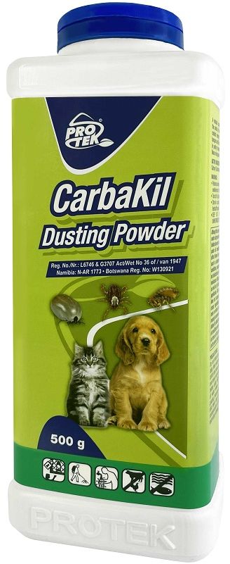 A residual contact and stomach dusting powder insecticide. Controls caterpillars and crickets on lawns, red mites and tampans in buildings, lice on birds as well as ticks and fleas on dogs and cats. Convenient, ready to use.