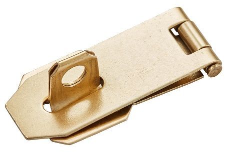 Hasp & staple horizontal 90mm electro brassed & incl screws.