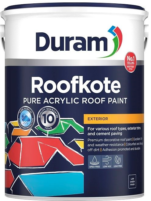For various roof types, exterior trims and cement paving. Excellent UV and weather resistance  resists fading and chalking. Colourfast  long lasting colour. Shrugs off dirt on roofs. Adhesion promoted with excellent durability to withstand varying temperatures. APEO free - safe for non-potable rainwater harvesting and aquatic life. Excellent obliteration. This product has a 10 year Quality Guarantee. A premium pure acrylic roof paint that provides highly attractive, all-weather protection.