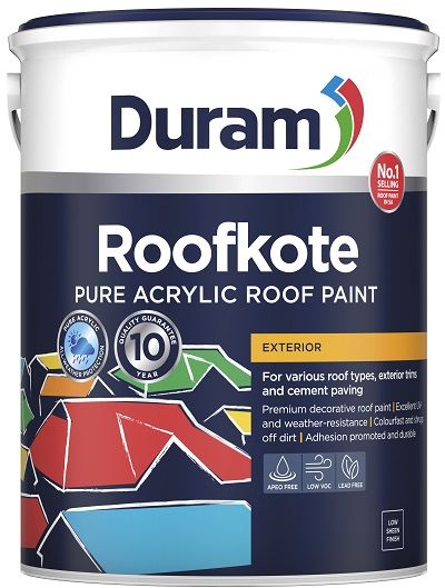 Product usage is for various types of application, cement roof tiles, fibre cement roof sheets, primed galvanized iron roofs, chromadek, zinc alum and aluzinc, exterior trims such as facias, gutters and window sills, exterior walls. Advantages includes excellent UV and weather resistance, resists fading and chalking, colourfast long lasting colour, flexible and shrugs off dirt, mould and fungus resistant, excellent obliteration, dries quickly same day application.