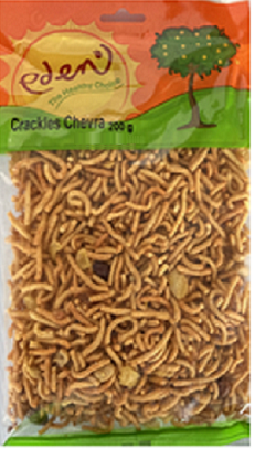 Made with Pea Flour, oil, salt, spices and bicarb, mixed with corn flakes and peanuts.