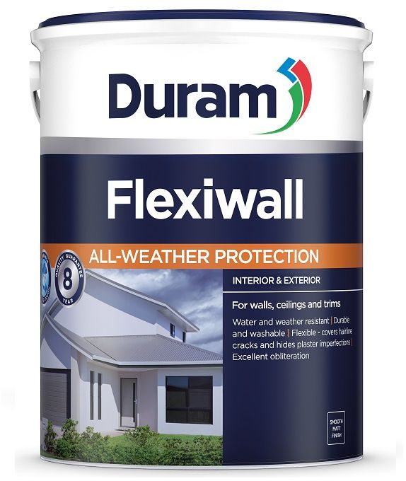 A hardworking water- and weather-resistant paint for interior and exterior walls and trims. Tough and flexible- covers hairline cracks and hides minor imperfections. Durable and washable. Excellent obliteration. Washable and easy to clean. Optimised for colour. Dries quickly  same day application. Excellent recoating properties. This product has an 8 year Quality Guarantee. An all-weather matt paint for interior and exterior walls and trims that is tough and flexible.
