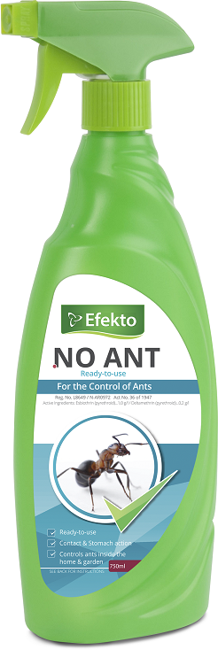 A ready to use contact and stomach action insecticide for the control of ants inside the home and garden.