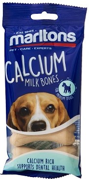 Treat for medium dogs. Calcium rich & supports dental health. No artificial colours or flavours.