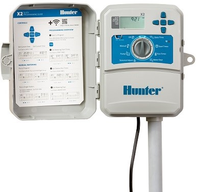 This online-capable controller offers rapid schedule programming and advanced water-saving features. The X2 controller continues the legacy set by the popular X-Core® with a similar set of reliable and highly efficient capabilities, but brings irrigation management into the next generation by providing the option to add Wi-Fi for remote management and advanced water-saving features using Hunter's industry-leading Hydra wise® software. With X2, you can keep the familiar dial-based programming style offered by X-Core. If you upgrade X2 with WAND, programming is familiar, fast, and easy thanks to a helpful setup wizard using a smartphone or desktop device. Hydra wise maximizes water savings by automatically adjusting irrigation schedules based on local weather measurements sourced from the internet. X2 ensures healthy, green landscapes to make site management more convenient and profitable in routine installations.