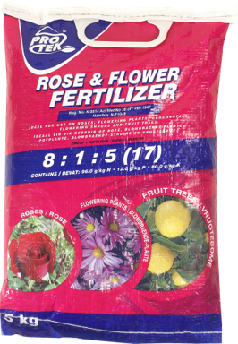 A chemical granular fertiliser. N:P:K (%) 8:1:5 (17). Specially formulated for roses, seedlings and flower bearing plants