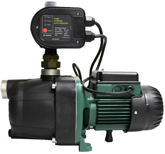 Self-priming centrifugal pump with excellent suction capacity even in the presence of air bubbles. Suitable for pumping water with low levels of sandy impurities. Especially used in domestic water supply installations. Suitable for small farms and gardening, small scale industrial services and where self priming is necessary. Assembled with auto controller, union and SA plug.
