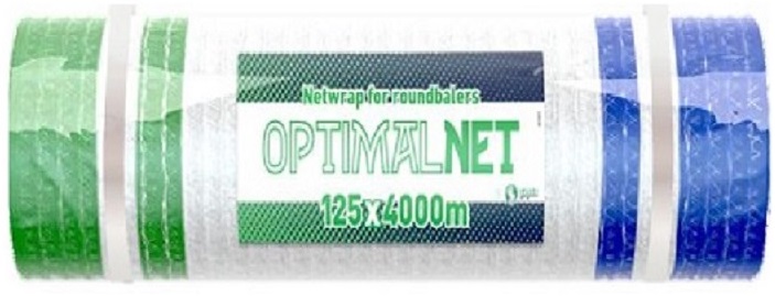 Blue & Green edges for total coverage. Successfully tested on round balers all over Europe, the Optimal Net round bale net offers innovative solutions such as left-right indicator with green and blue coloured sides, the guaranteed breaking strength of average 270kg and the UV Plus treatment. Higher strength and more ability to withstand repetitive handling.
