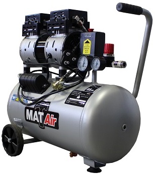 24L Capacity, 220V, 1HP, 0.75kW, Displacement L/min 128, Displacement CFM 4.6, 8 Bar, 115 PSI, 66db. This compressor features an air filter fitted to the head for clean operation and includes an ON/OFF pressure switch along with a pressure reducer and gauges for accurate pressure control. It is designed with wheels and a vibration-damping foot for stability and ease of transport. The electric motor is safeguarded by overload protection with a manual reset function, while a drain cock facilitates easy maintenance. With low maintenance requirements and an environmentally friendly design, it is a practical choice for various applications.