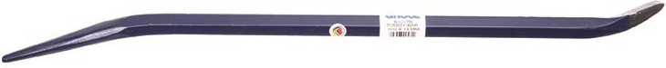 Chisel one end and tapered point on other end. The tapered end of a tommy bar is usedas a marlin spike for the alignment ofholes in steel construction work. Both ends off-set.