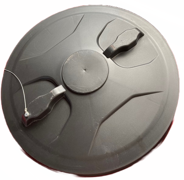 Replacement fire fighter lid for Mirage stepped tank fire fighters. The lid will lift other makes of fire fighters with a similar diameter.
