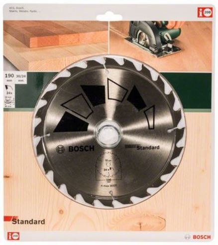 Standard 190x30/24, 24. Circular saw blade easy cuts in hard and softwood.