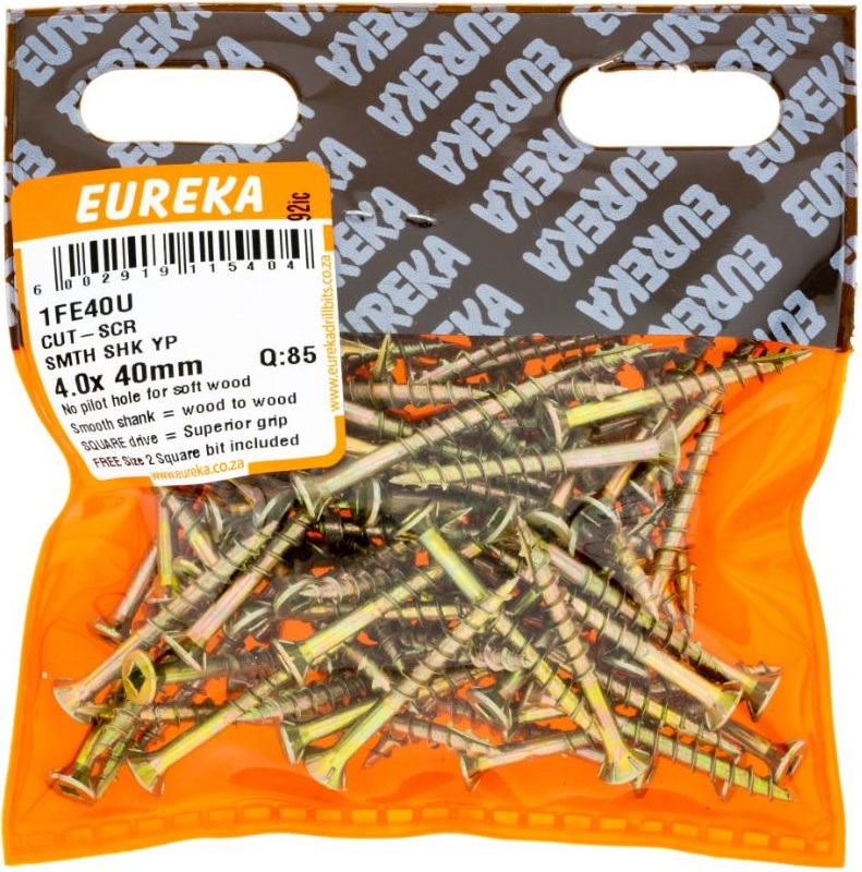 The Cut-Screw Smooth Shank is ideal for joining wood to wood (hard and soft).