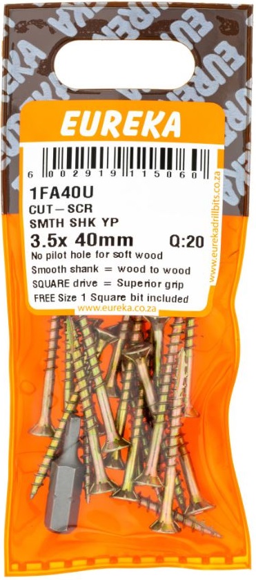 The Cut-Screw Smooth Shank is ideal for joining wood to wood (hard and soft).