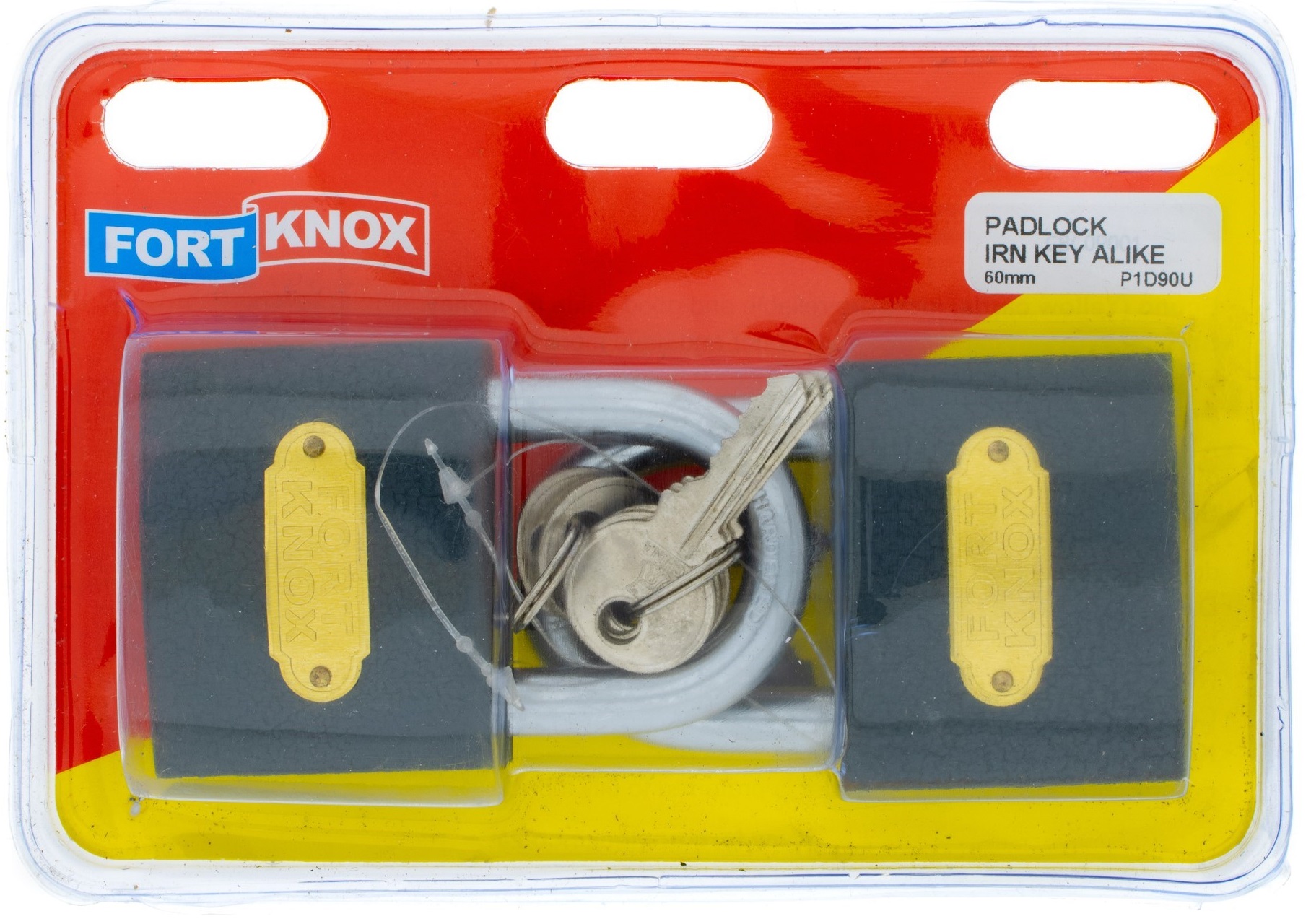 Iron padlock mainly for indoor use.