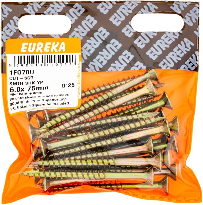 The Cut-Screw Smooth Shank is ideal for joining wood to wood (hard and soft).