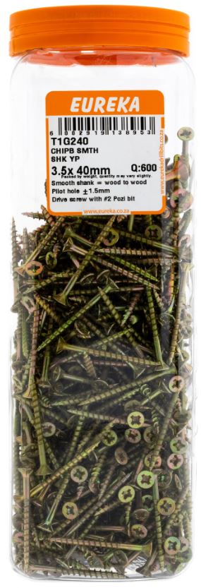 Perfect for doing general DIY work with chipboard and other softer types of woods. Require pilot holes, drilled 2mm smaller than the size of screw used. A Pozi screwdriver bit is required to drive the screws home.