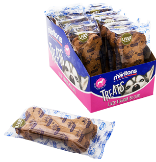 Liver flavour dog biscuits for large to extra large dogs.