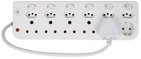 Electricmate 12  Way switched multiplug with overload protection I 1 Year warranty, safety shuttered, LED power on indicator, overload protection, new 3 pin euro design, switched.