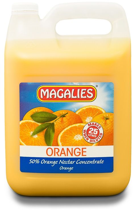 Magalies 5 Litre Orange 50% 1+4 Fruit Nectar Concentrate